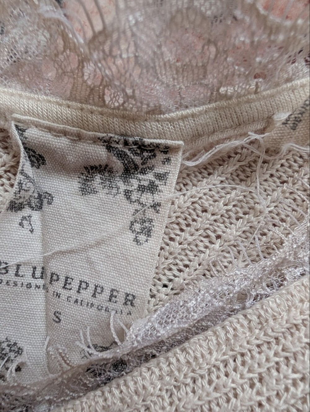Blu Pepper Cream Ribbed Button-Front Short Sleeve Top - Picture 5 of 9